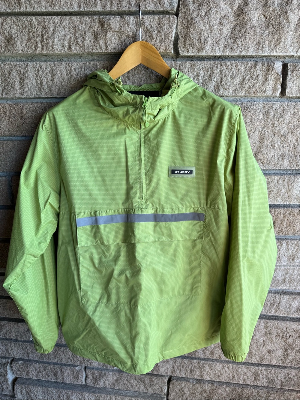 Stüssy Ripstop Anorak Windbreaker – Reflective Stripe Jacket